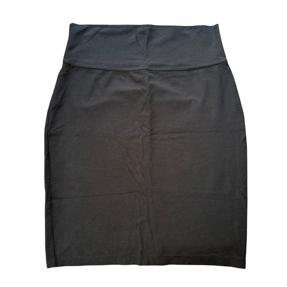 Eileen Fisher Pull On Stretch Minimalist Ponte Pencil Skirt‎ Womens Small Black